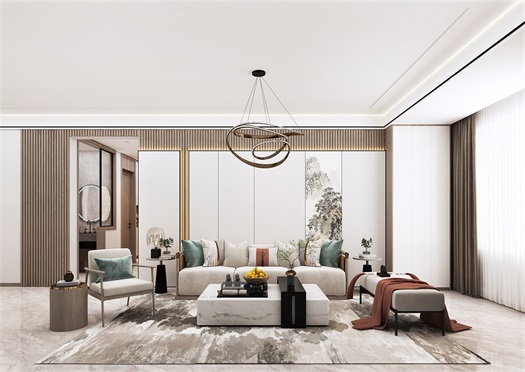 新華聯廣場139平米新中式風效果圖