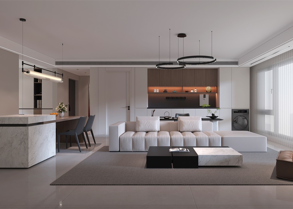 中恒央御143㎡ | 大橫廳+客餐一體+開放書房，他家這通透感絕了！